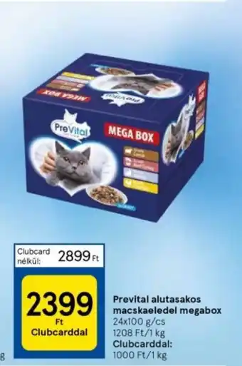 Tesco PreVital alutasakos macskaeledel megabox 24x100 g ajánlat