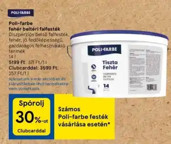 Tesco Poli-farbe fehér beltéri falfesték 14l ajánlat
