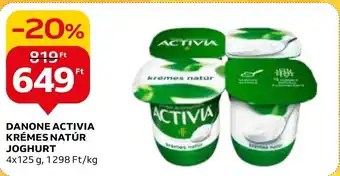 Auchan DANONE ACTIVIA KRÉMES NATÚR JOGHURT 4x125 g ajánlat