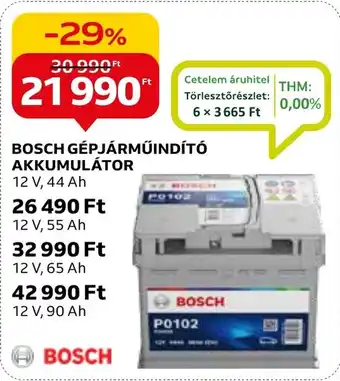Auchan BOSCH GÉPJÁRMŰINDÍTÓ AKKUMULÁTOR 12V ajánlat