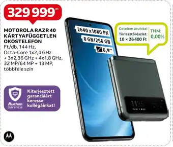 Auchan MOTOROLA RAZR 40 KÁRTYAFÜGGETLEN OKOSTELEFON ajánlat