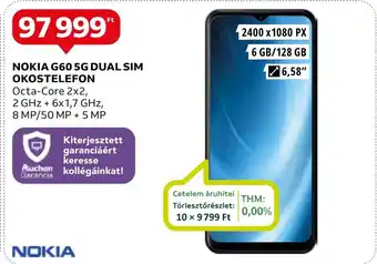 Auchan NOKIA G60 5G DUAL SIM OKOSTELEFON ajánlat
