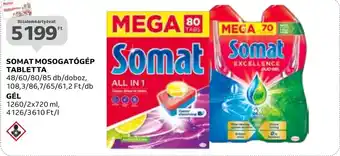 Auchan SOMAT MOSOGATÓGÉP TABLETTA ajánlat