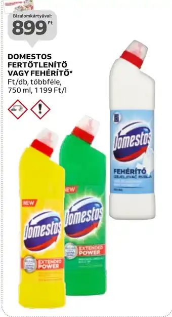 Auchan DOMESTOS FERTŐTLENÍTŐ VAGY FEHÉRÍTŐ 750ml ajánlat