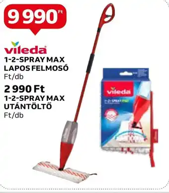 Auchan vileda 1-2-SPRAY MAX LAPOS FELMOSÓ, 1-2-SPRAY MAX UTÁNTÖLTŐ ajánlat