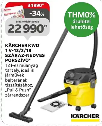 Auchan KÄRCHER KWD 1 V-12/2/18 SZÁRAZ-NEDVES PORSZÍVÓ ajánlat
