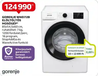 Auchan GORENJE WNE172B ELÖLTÖLTŐS MOSÓGÉP ajánlat