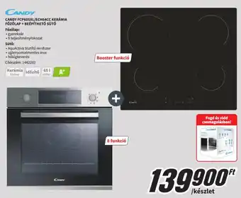 MediaMarkt CANDY FCP605XL/ECH64CC KERÁMIA FŐZŐLAP + BEÉPÍTHETŐ SÜTŐ ajánlat