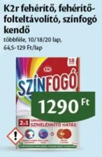 K2r fehérítő fehérítő folteltávolító színfogó kendő