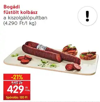 Spar Bogádi füstölt kolbász 10dkg ajánlat