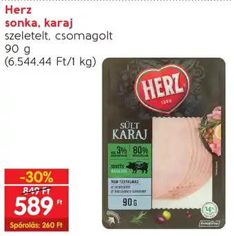 Spar Herz sonka, karaj 90g ajánlat