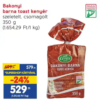 Spar Bakonyi barna toast kenyér 350g ajánlat