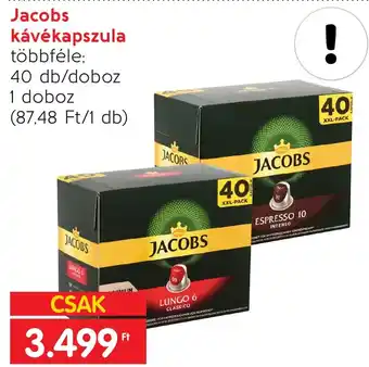Spar Jacobs kávékapszula többféle; 40 db/doboz ajánlat