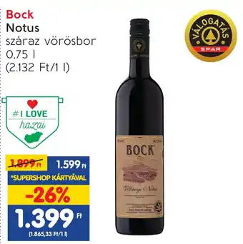 Spar Bock Notus 0.75l ajánlat