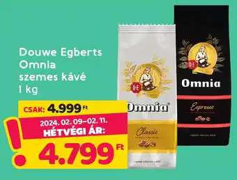 Spar Douwe Egberts Omnia szemes kávé 1 kg ajánlat
