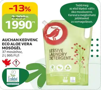 Auchan AUCHAN KEDVENC ECO ALOE VERA MOSÓGÉL 37 mosáshoz, ajánlat