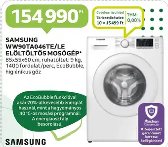 Auchan SAMSUNG WW90TA046TE/LE ELÖLTÖLTŐS MOSÓGÉP 85x55x60 cm ajánlat