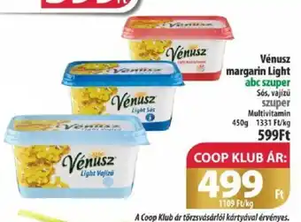 Coop Vénusz margarin Light 450g ajánlat