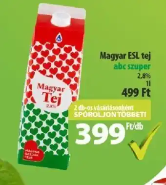 Coop Magyar ESL tej 2,8% 1l ajánlat