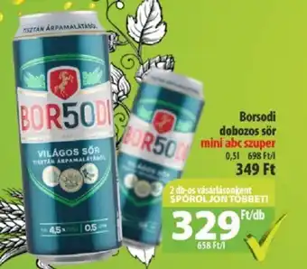 Coop Borsodi dobozos sör 0,5l ajánlat
