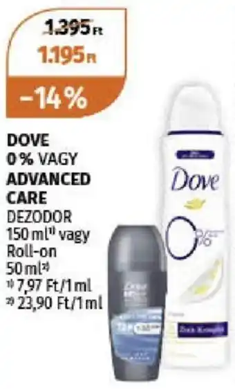 Müller DOVE ADVANCED CARE DEZODOR 150ml, Roll-on 50ml ajánlat