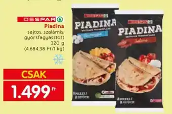 Spar Piadina sajtos, szalámis: gyorsfagyasztott 320 g ajánlat