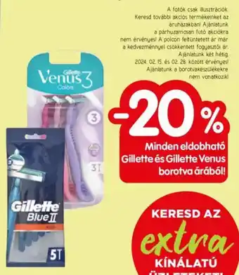 Minden eldobható Gillette és Gillette Venus borotva árából!