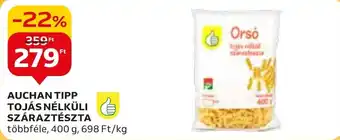 Auchan AUCHAN TIPP TOJÁS NÉLKÜLI SZÁRAZTÉSZTA 400g ajánlat