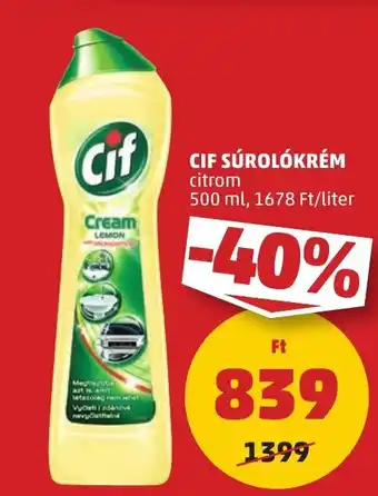 PENNY CIF SÚROLÓKRÉM 500ml ajánlat