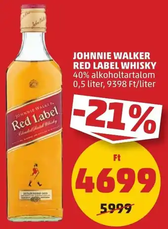 JOHNNIE WALKER RED LABEL WHISKY 40% 0,5l