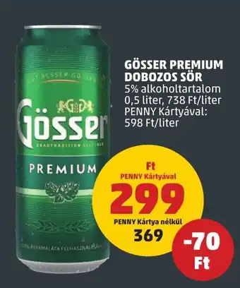PENNY GÖSSER PREMIUM DOBOZOS SÖR 5% 0,5l ajánlat