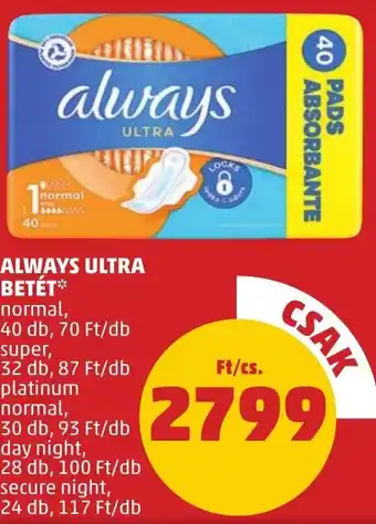 PENNY ALWAYS ULTRA BETÉT 40db ajánlat