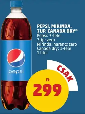PENNY PEPSI, MIRINDA, 7UP, CANADA DRY 1l ajánlat