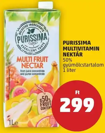 PENNY PURISSIMA MULTIVITAMIN NEKTÁR 50% 1l ajánlat