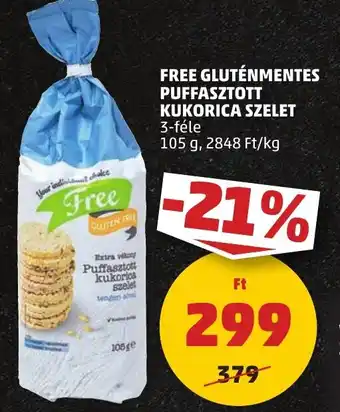 PENNY FREE GLUTÉNMENTES PUFFASZTOTT KUKORICA SZELET 105g ajánlat