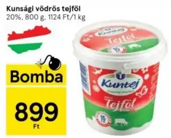 Tesco Kunsági vödrös tejföl 20% 800g ajánlat