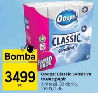 Tesco Ooops! Classic Sensitive toalettpapír 32db ajánlat