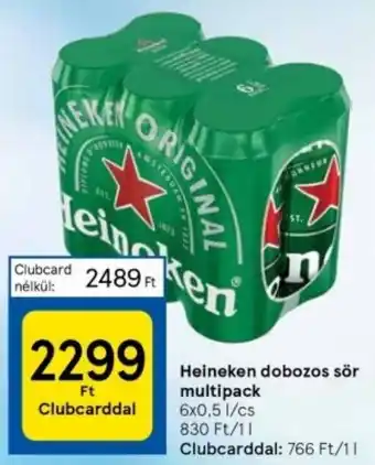 Tesco Heineken dobozos sör multipack 6x0,5l ajánlat