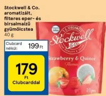 Tesco Stockwell Co. aromatizált, filteres eper és birsalmaízű gyümölcstea 40g ajánlat