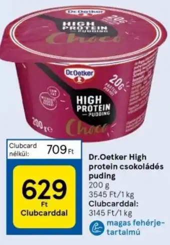 Tesco Dr.Oetker High protein csokoládés puding 200g ajánlat