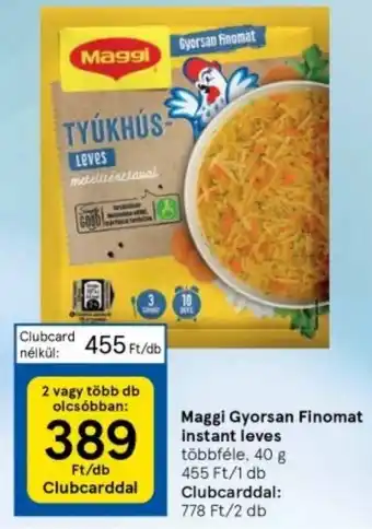 Tesco Maggi Gyorsan Finomat instant leves 40g ajánlat