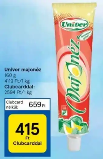 Tesco Univer majonéz 160g ajánlat