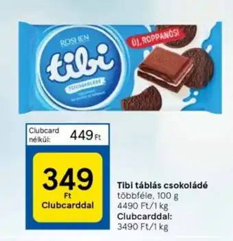 Tesco Tibi táblás csokoládé 100g ajánlat