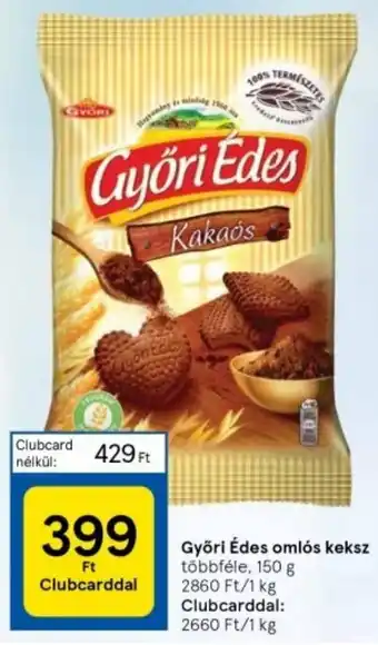 Tesco Györi Édes omlós keksz 150g ajánlat