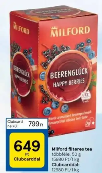 Tesco Milford filteres tea 50g ajánlat