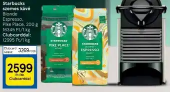 Tesco Starbucks szemes kávé 200g ajánlat