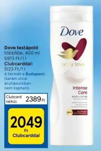 Tesco Dove testápoló 400ml ajánlat