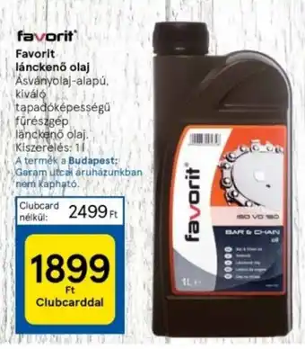 Tesco Favorit lánckenő olaj 1l ajánlat