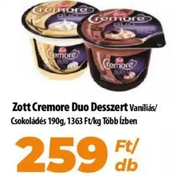 Coop Zott Cremore Duo Desszert 190g ajánlat