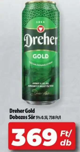 Coop Dreher Gold Dobozos Sör 5% 0.5l ajánlat